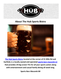 The Hub Sports Bistro : Sports Bars Macomb MI
