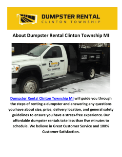 Dumpster Rental Clinton in Township MI
