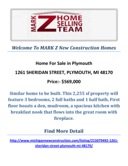 1261 SHERIDAN STREET, PLYMOUTH, MI 48170 : MARK Z New Construction Homes in Plymouth