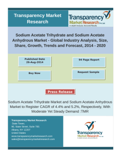 Sodium Acetate Trihydrate and Sodium Acetate Anhydrous Market - Global Industry Analysis, Size, Share, Growth, Trends