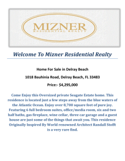 1018 Bauhinia Road, Delray Beach, FL 33483 : Delray Beach Waterfront Homes for Sale by Mizner Residential Realty