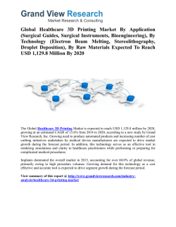 Healthcare 3D Printing Market Trends Company Share To 2020