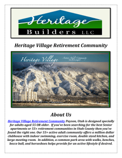 Heritage Village Retirement Community: Retirement Community Utah