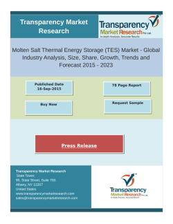 Molten Salt Thermal Energy Storage Market Analysis And Forecast 2015 - 2023