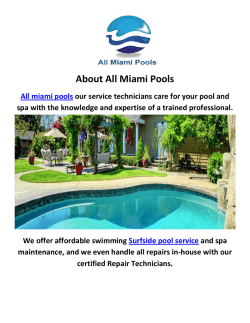 Surfside Pool Service By All Miami Pools