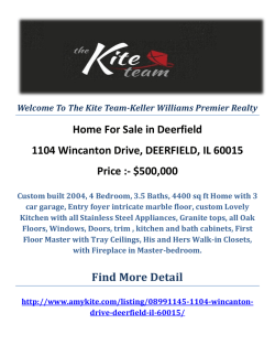 1104 Wincanton Drive, DEERFIELD, IL 60015 Deerfield Homes For Sale by The Kite Team-Keller Williams Premier Realty