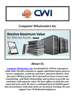 Computer Wholesalers Inc: IT Asset Disposition Services