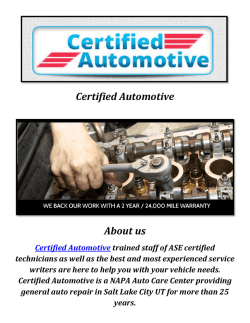 Certified Automotive: Automotive Repair Shops