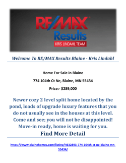 Blaine Homes For Sale by RE/MAX Results Blaine - Kris Lindahl : 774 104th Ct Ne, Blaine, MN 55434