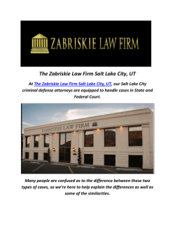 Criminal Defense By The Zabriskie Law Firm Salt Lake City, UT
