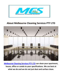 Melbourne Cleaning Services PTY LTD : House Cleaning in Melbourne