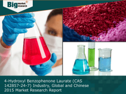 Global and Chinese 4-Hydroxyl Benzophenone Laurate (CAS 142857-24-7) Industry Analysis and Overview 2015 