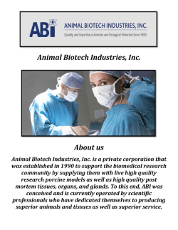 Post Mortem Tissues By Animal Biotech Industries, Inc.