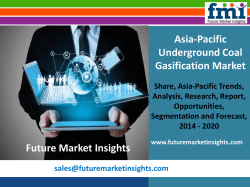 Underground Coal Gasification Market Value Share, Analysis and Segments 2014 - 2020 by Future Market Insights