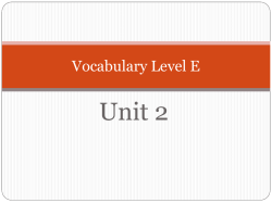 Vocab Unit #2 PPT