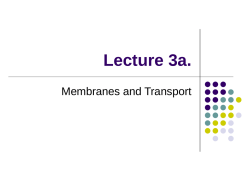 Lecture 3a - Membs and Transport