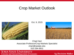 Crop Market Outlook - Department of Economics