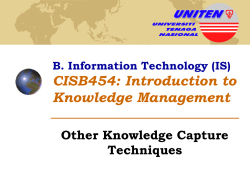 Other Knowledge Capture Techniques
