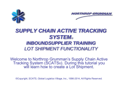 SCATS Inbound Lot Training - Northrop Grumman Corporation