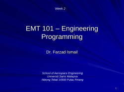 C++ Basics-Week-2 - School of Aerospace Engineering