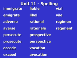 Wk 11 Spelling