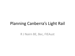 Planning Canberra`s Light Rail