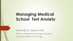 Managing Medical School Test Anxiety