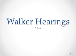 Walker Hearings A to Z
