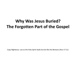 Why Was Jesus Buried