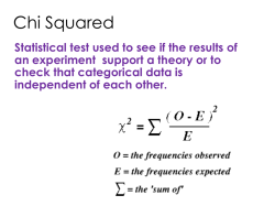 Chi Squared - Dr Harris Biology