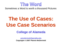 Use Case Scenarios - Patrick McDermott