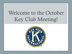 Welcome to the October Key Club Meeting!