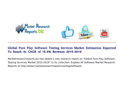 Pure Play Software Testing Services Market Projection To Reach At CAGR Of 15.90% Between 2015-2019