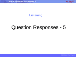 TOEIC Question Responses 5