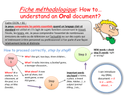 Fiche m&eacute;thodologique 3: How to* understand / approach an Oral