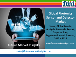 Photonics Sensor and Detector Market Value Share, Analysis and Segments 2015-2025 by Future Market Insights