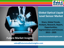 Optical Liquid Level Sensor Market Growth, Forecast and Value Chain 2015-2025: FMI Estimate