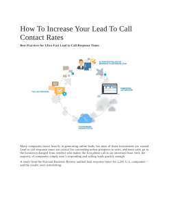 Best Practices For Higher Lead To Call Contact Rates