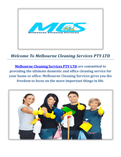 Domestic & Commercial Cleaning Company in Melbourne