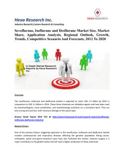 Sevoflurane, Isoflurane and Desflurane Market Size, Market Share, Application Analysis, Regional Outlook, Growth, Trends, Competitive Scenario And Forecasts, 2012 To 2020
