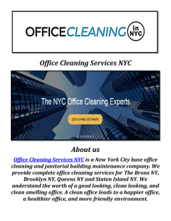 Office Cleaning Services NYC: Commercial Cleaning Company NYC