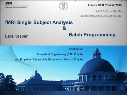 Batch programming for single subject analysis of fMRI data