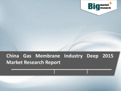 2015 China Gas Membrane Industry  - Market Size, Share, Growth & Analysis