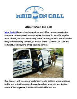 Maid On Call Cleaning Company in NYC