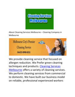 Cleaning Services Melbourne - Professional Vacate Cleaners