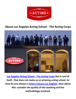 Los Angeles Acting School - The Acting Corps : Actors Classes in Los Angeles