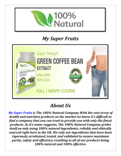 Green Coffee Bean Weight Loss: My Super Fruits