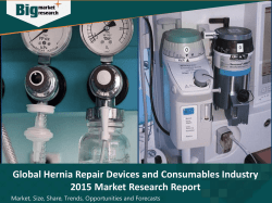 Global Hernia Repair Devices and Consumables Industry 2015 - Market Size, Share, Trends & Forecast 