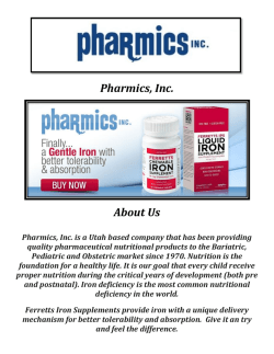 Buy Bariatric Iron Supplement @ Pharmics, Inc.