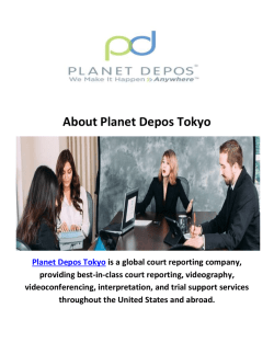 Planet Depos Tokyo - Court Reporters in Japan
